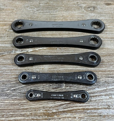 #ad Vintage Sears Craftsman Ratchet Box End Wrench Set of 5 pieces 1 4quot; 7 8quot; 4368 $47.95