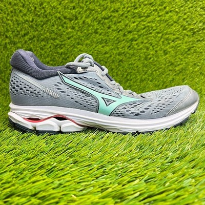 Mizuno Wave Rider 22 Womens Size 7 Gray Blue Walking Running Shoes Sneakers