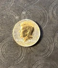 DANBURY MINT,  1776  - 1 976  D KENNEDY HALF DOLLAR - GOLD AND SILVER PLATED
