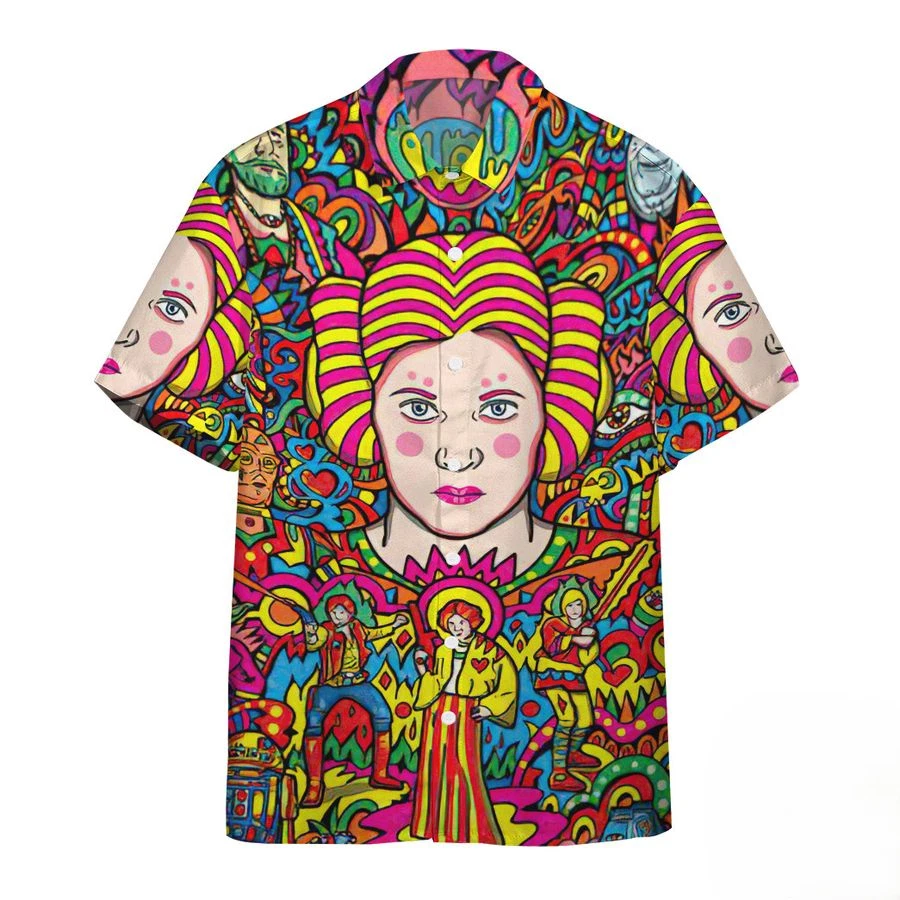 Disney Star Wars Princess Leia Brocade Pattern Hawaiian Shirt