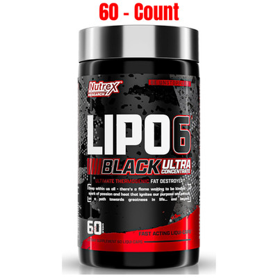 Nutrex Research Lipo-6 Black Ultra Concentrate, Increase Weight Loss, 60-Count