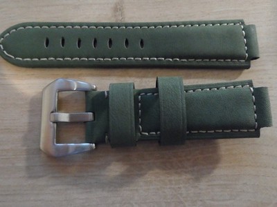 Green Vintage Leather Watch Strap for Timex T45601, T2N721 E-tide Compass Watch