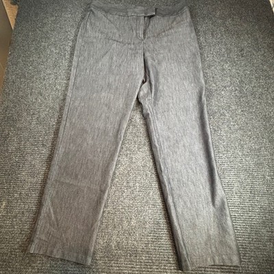 Chaus Womens Gray Straight Leg Dress Pants Size 14 Cotton Blend Stretch Workwear