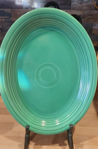 Homer Laughlin Fiesta Ware Seafoam Green 12" Platter Vintage Art Deco 1986