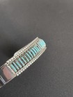 Vintage Zuni Sterling Silver Needlepoint Turquoise Yazzie Design Bracelet 6" — photo 4