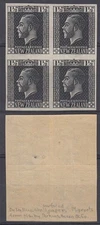 NEW ZEALAND 1915 KGV PLATE PROOF 1½d SURFACE LONDON BLOCK 4 IMPERF (ID061/D66299
