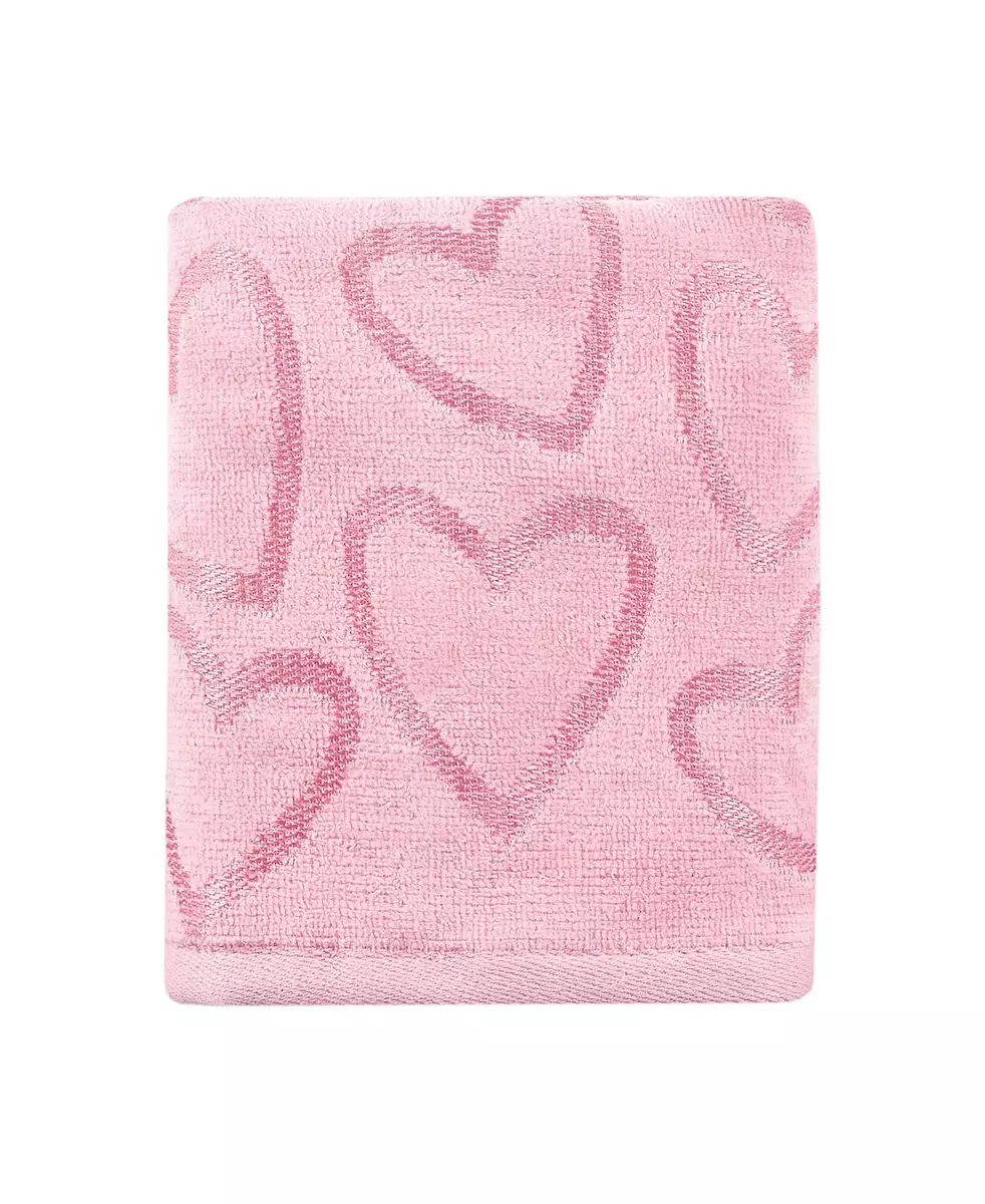 Martha Stewart Collection Hand Towel Tonal Hearts Hand Towel Pink