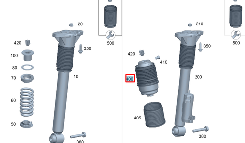 NEW MERCEDES-BENZ GLE W167 REAR LEFT AIR SPRING A1673203901 ORIGINAL | eBay