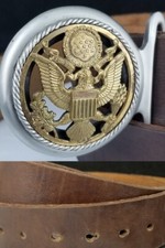 Presidential Seal Belt and Buckle Leather Large 36-45 nice