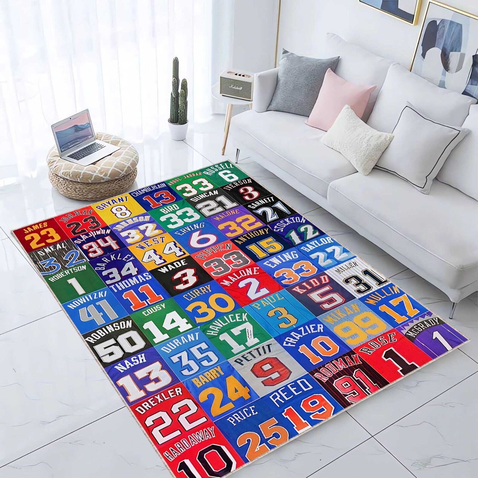 Basketball Team Legend Player Number Rug