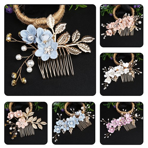 Women Hair Comb Clip Crystal Rhinestone Flower Pearl Wedding Bridal Hairpin Gift - Picture 7 of 40