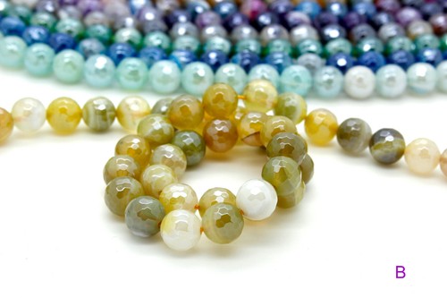 Colorful Agate Faceted Round Sphere Rainbow Gemstones Beads with Coating RNF92 - Imagen 3 de 8