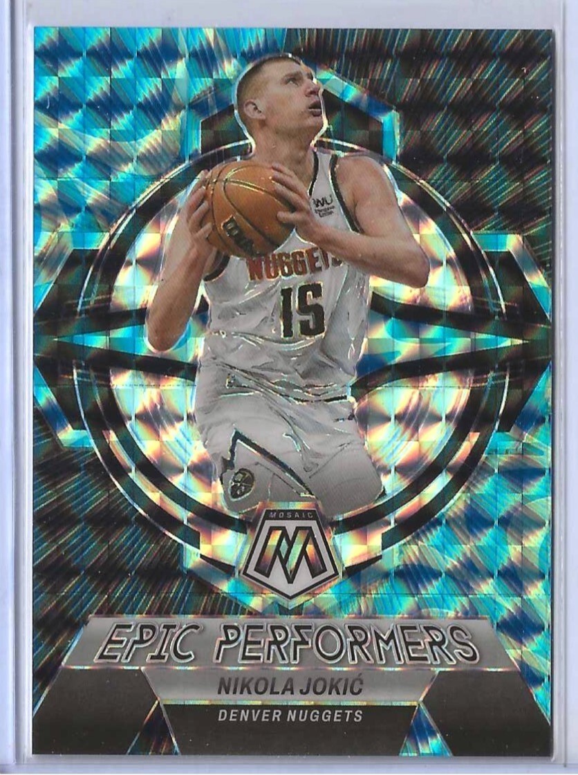 Nikola Jokic /99 2022-23 Mosaic Blue Reactive Epic Performers #3 Nuggets