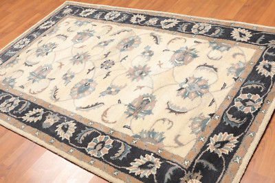 #ad 5#x27; x 8#x27; Handmade 100% Wool Traditional Oriental Area Rug 5x8 Traditional Ivory $230.00