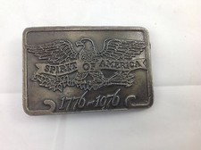 Vintage Bicentennial Spirit of America 1776-1976 Belt Buckle brass Revolution