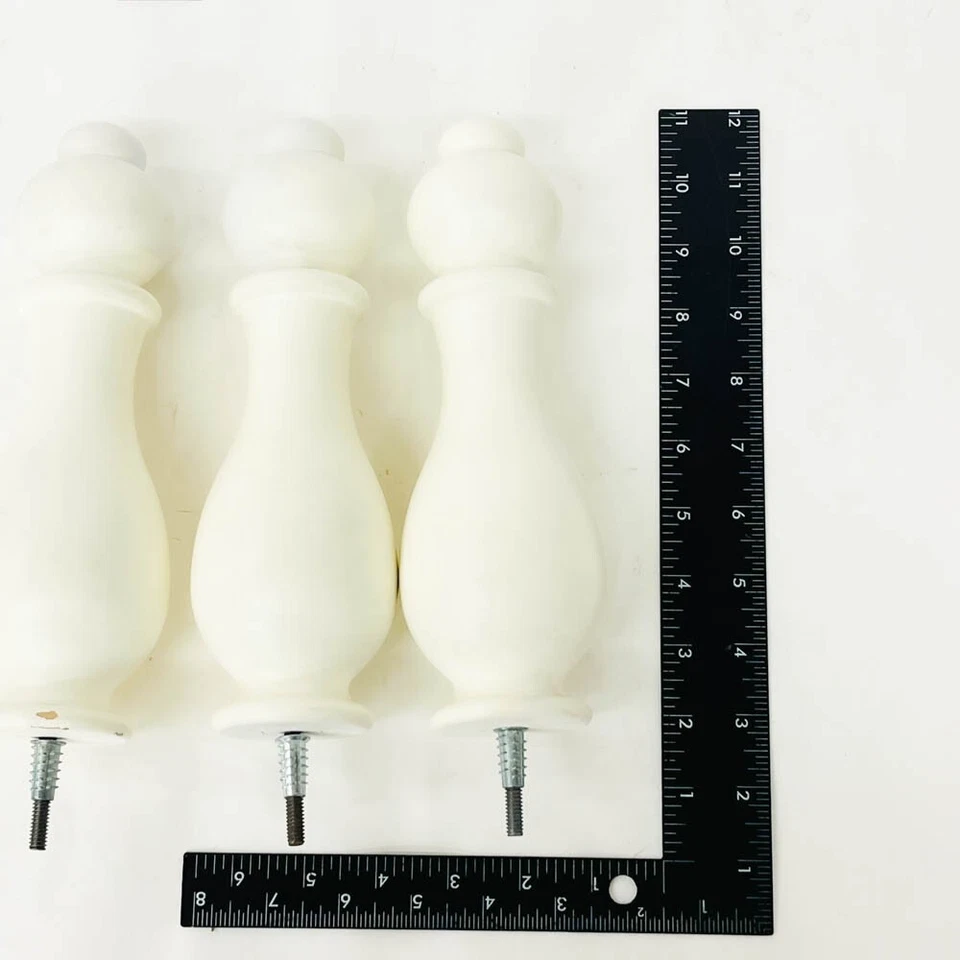 Poste de acabado roscado de escalera de madera 1/4 x 5/8 3 piezas Foto 4 de 4