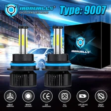 6-sides LED Bulbs HB5 9007 Headlight High & Low Beam Super White 6500K 1800000LM