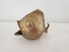 Ancien Cendrier en Laiton en forme de Poisson - hauteur 11cm