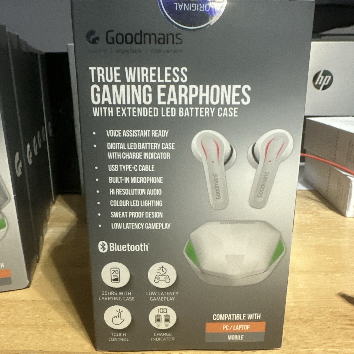 Brand New Goodmans True Wireless Gaming Earphones With Extended LED Battery  Case