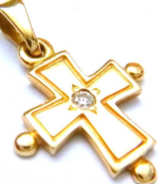 James Avery Rare 14kt Gold Diamond Cross Pendant Retired eBay