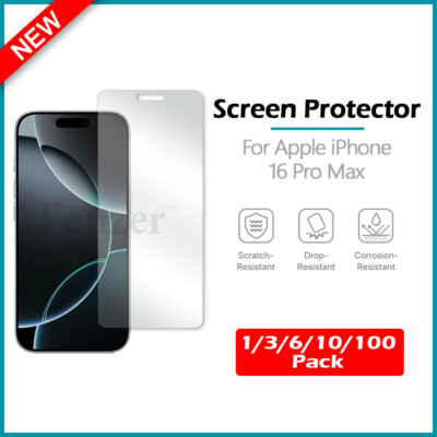 1-100 LOT LCD Ultra Clear HD Screen Shield Protector for Apple iPhone 16 Pro Max