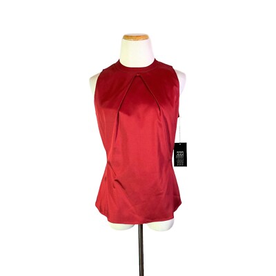 NWT Etcetera Size 6 Red Sleeveless Dressy Top Back Zip Lined