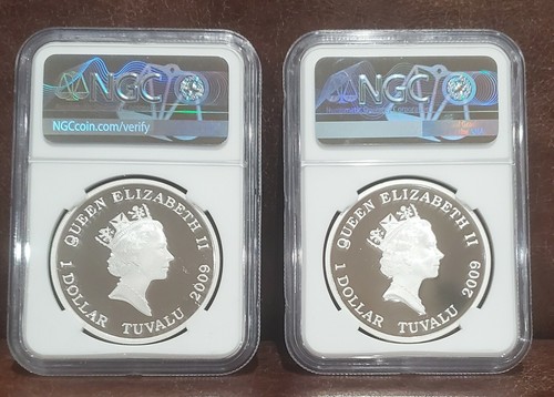 2009 NGC PF 70 TUVALU 2oz Silver $1 "MEGATRON & OPTIMUS PRIME" 2 Coin Set - Picture 2 of 4