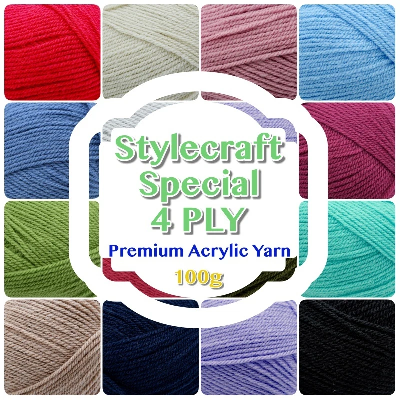 SPECIAL 4 PLY Yarn Stylecraft Premium Acrylic Knitting Crochet Wool 100g Ball
