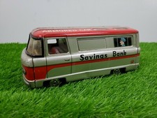 Vintage 60s Cragstan Tin Friction Litho Armored Car Savings Bank- JAPAN