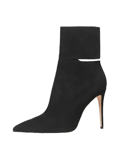 PAUL ANDREW Size 10 Black Nubuck Leather Side Zipper Boots  display picture 2