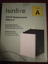 isinlive 1 True HEPA + 4 Carbon Replacement Filters A 115115 for Winix