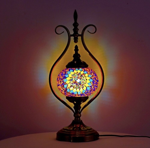 Beautiful Turkish Mosaic Stained Glass Tiffany Lamp