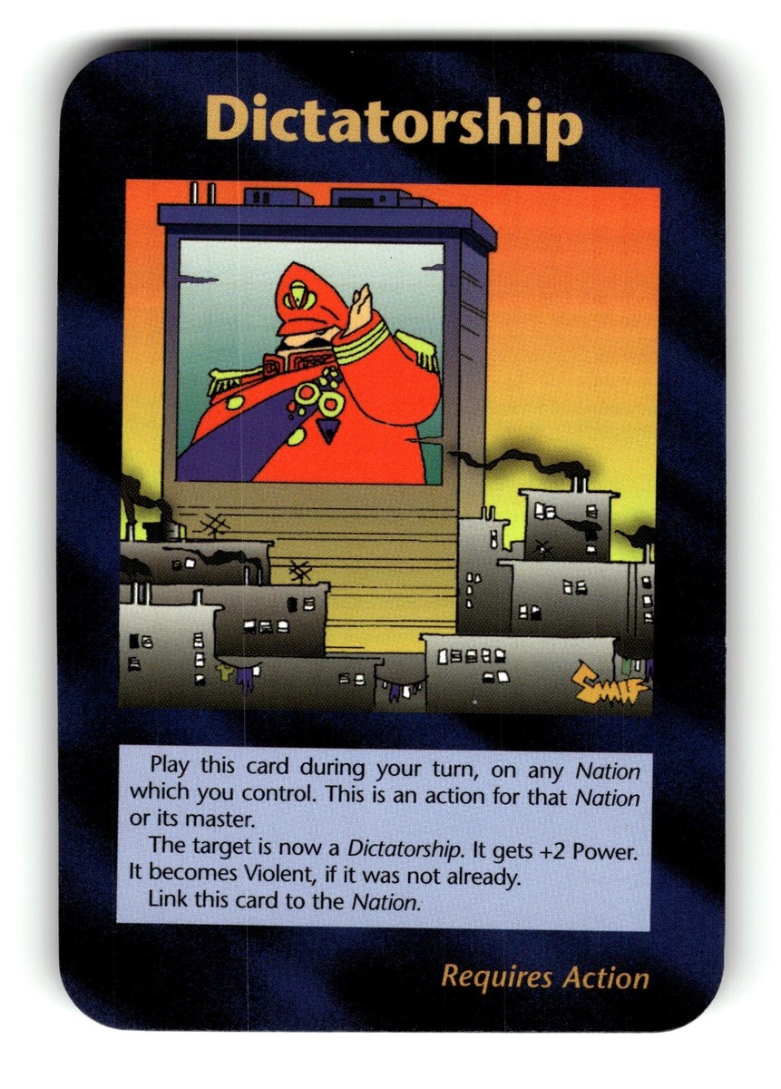 Dictatorship Card Limited INWO Illuminati New World Order Game | eBay