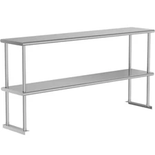 Stainless Steel Prep Table Work Table 2 Tier Stainless Steel Shelf 12'' x 60''
