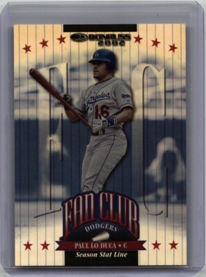 Paul Lo Duca /90 Season Stat Line 2002 Donruss Fan Club #217 Dodgers