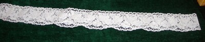 French Style Bobbin Lace Trim Cotton Ribbon 48'' Fragment Circle Trim, 2 1/4'' W.