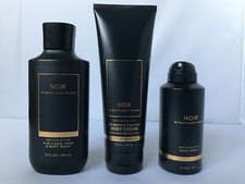 Bath  Body Works NOIR for Men Body Cream 8oz  Shower Gel 10 oz  Spray SET NW
