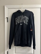 BRAND NEW WITH TAGS  Vintage Y2K Nike Center Swoosh Spellout Hoodie Size large