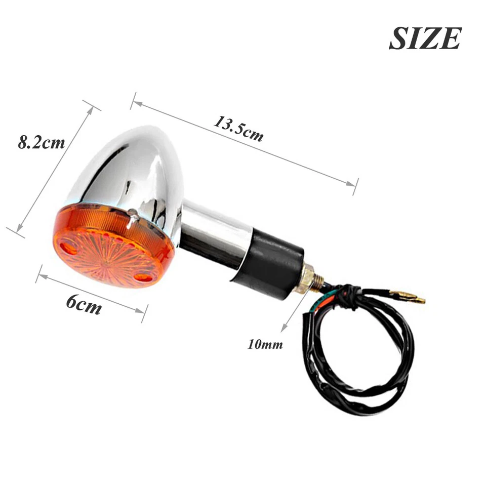Lámpara indicadora intermitente intermitente de señal de giro para motocicleta 4 piezas para Honda Suzuki Yamaha Foto 4 de 4