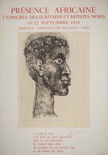 Pablo PICASSO : Présence africaine, Affiche en lithographie originale signée