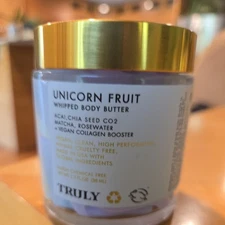 Truly Unicorn Fruit Whipped Body Butter Infused with Matcha,Acai,Chia 1.3oz
