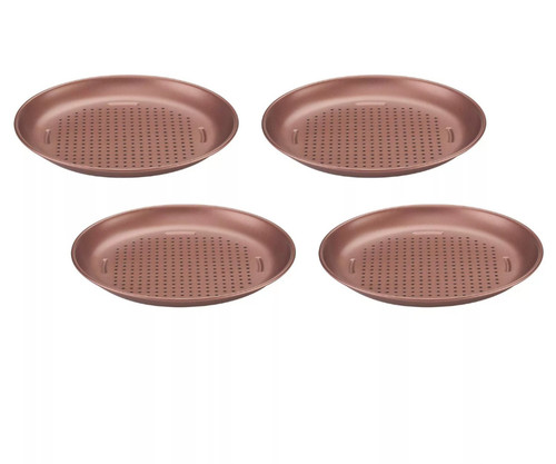 Cuisinart Bronze 4 Mini Pizza Pans Perforated Non-Stick 7” Round No Box New - Picture 1 of 3