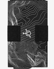 CODE 118 Smart Wallet Minimalist RFID Blocking Card Ejection TOPOGRAPHIC BLACK