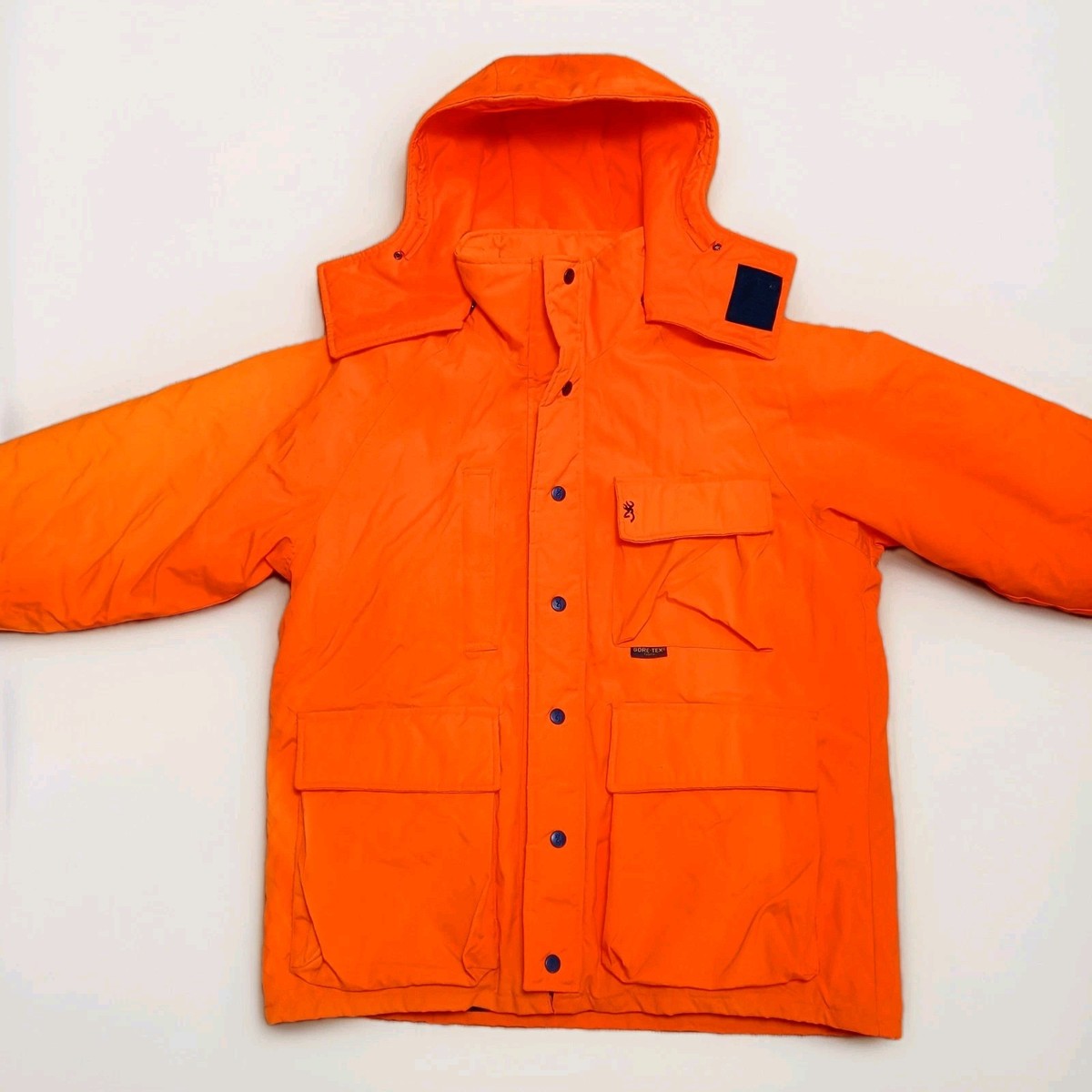 Vintage Browning Hunting Jacket Mens Medium Blaze Orange Gore-Tex