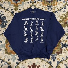 Vintage 1990s Warner Bros. Looney Tunes Feelings Sweatshirt Sz L Bugs Bunny Navy