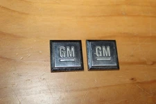 GM door square side emblem set badge decal logo silver Chevy Pontiac OEM PAIR