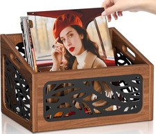 Wooden Vinyl Record Storage 70 Lps Vinyl Record Holder Wood Record Storage Crate