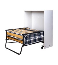 MOBILE LETTO SINGOLO ESTRAIBILE A SCOMPARSA CON RETE E MATERASSO BIANCO 80X19...