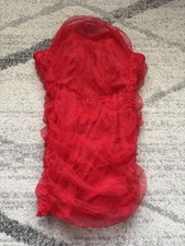 Pretty Little Things Shape Mesh Corset Ruched Bodycon Dress Red Womens Size 4