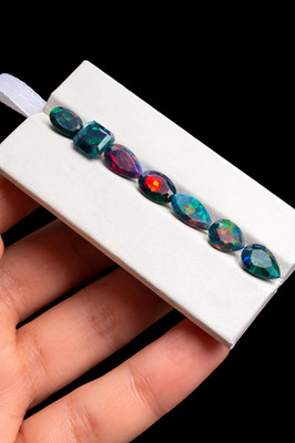 opal 10 pcs lot, natural faceted opal polished loose gemstone for making jewelry